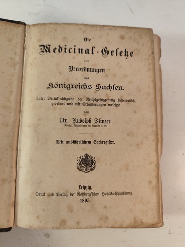 Buch medicinal gesetze 1895 - medicinal,
